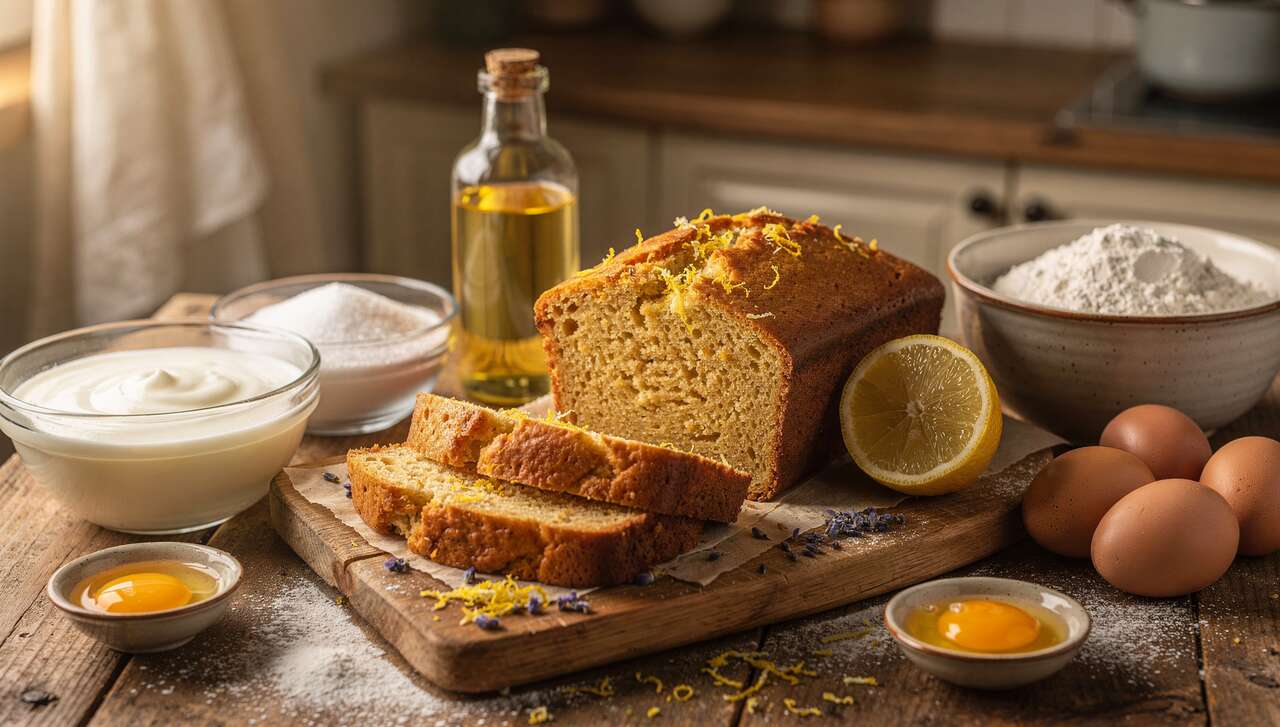 Gâteau au yaourt, citron et lavande : recette parfumée et facile