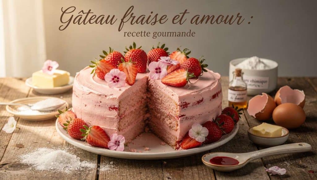 Gâteau fraise et amour : recette gourmande