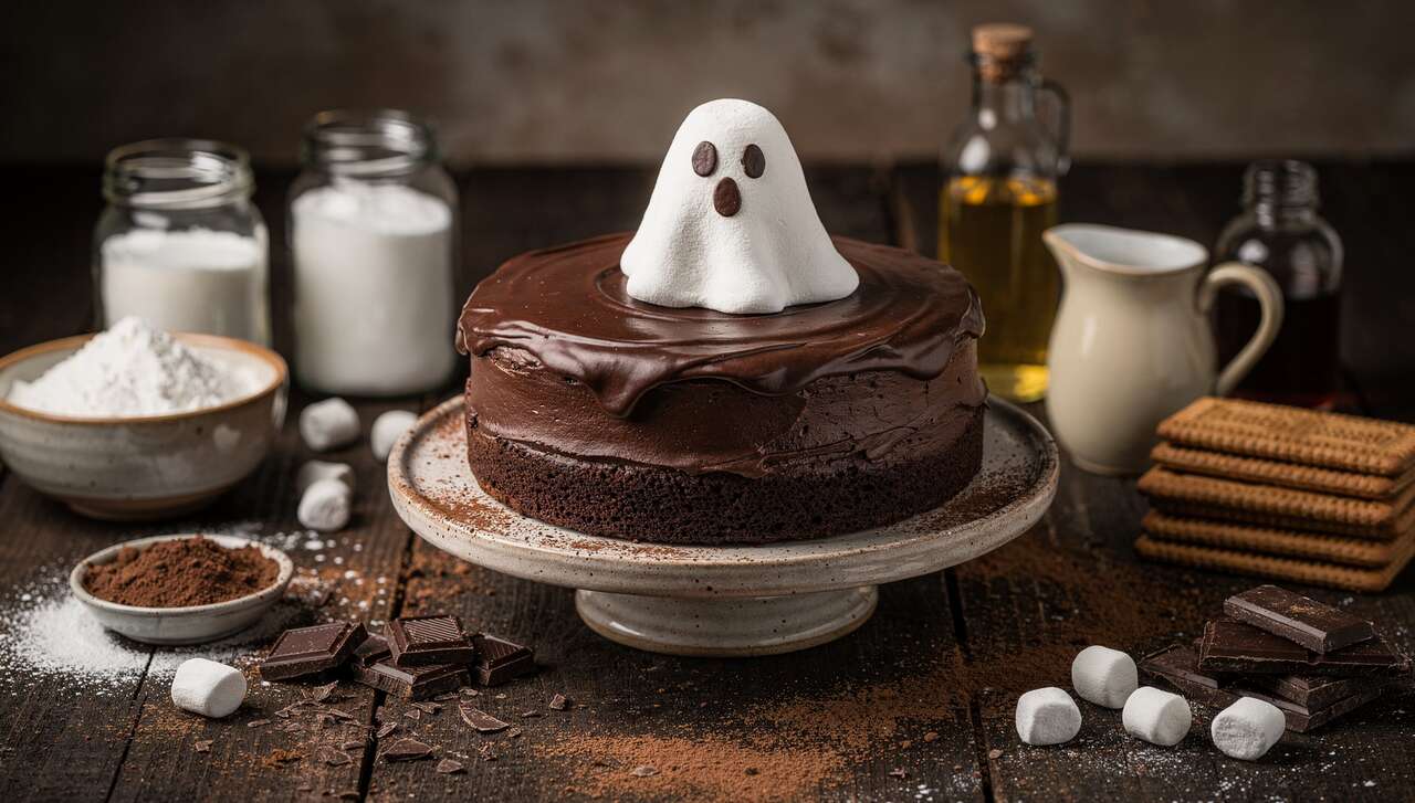 Gâteau fantôme au chocolat : recette d'Halloween