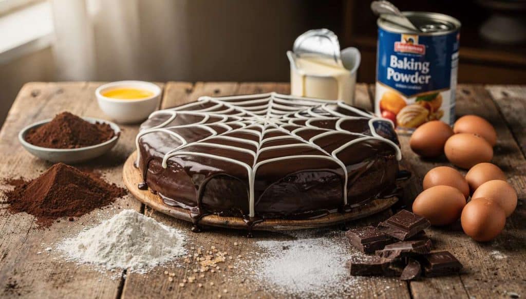 Gâteau toile d'araignée au chocolat : recette halloween facile