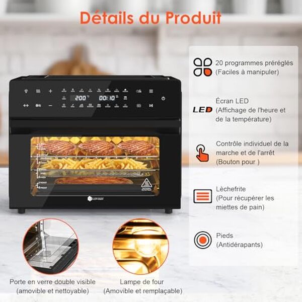 Découvrez notre test détaillé de la friteuse sans huile LLIVEKIT 30L avec rôtissoire et écran LED. Performances, avantages et avis complets pour bien choisir. 