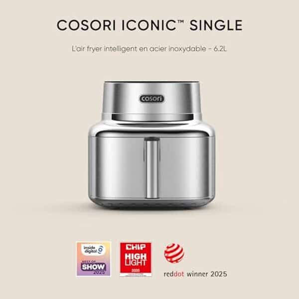 Découvrez notre test complet du Cosori Iconic Airfryer : performance de cuisson, consommation énergétique et économies d'électricité. Avis détaillé et comparatif. 