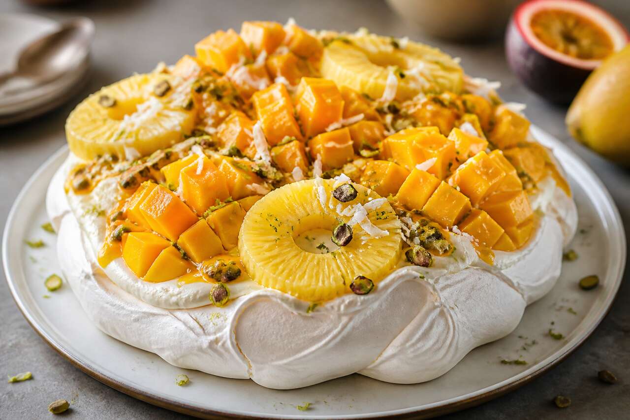 Pavlova aux fruits exotiques : recette facile