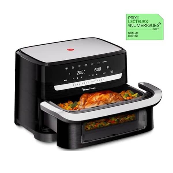 Découvrez notre test détaillé de la friteuse à air Moulinex Easy Fry Dual Flex 9L avec double zone. Performances, capacité et avis complets pour bien choisir votre appareil.