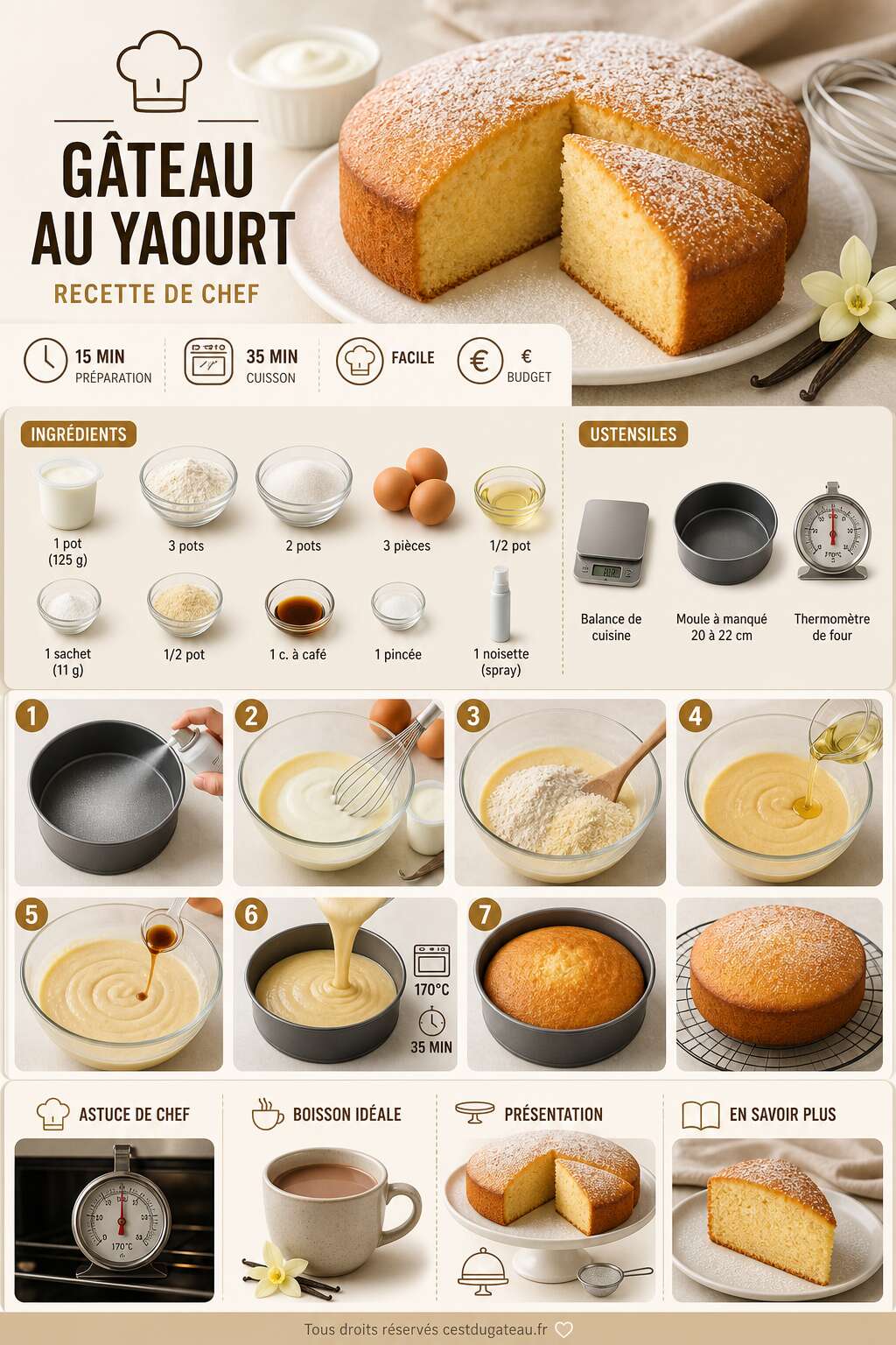 Fiche recette Recette de g&acirc;teau au yaourt par un chef &eacute;toil&eacute; : secrets pour r&eacute;ussir