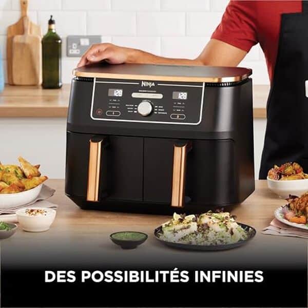 Découvrez notre test détaillé de la friteuse sans huile Ninja Foodi MAX AF400EUCP 9, 5L. Performances, avantages, inconvénients et avis pour bien choisir. 