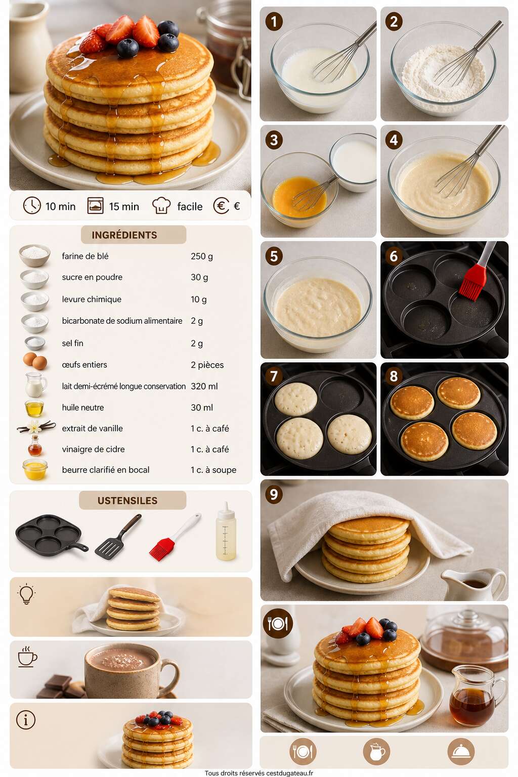Fiche recette Pancakes moelleux : découvrez la recette parfaite Fiche recette Pancakes moelleux : découvrez la recette parfaite