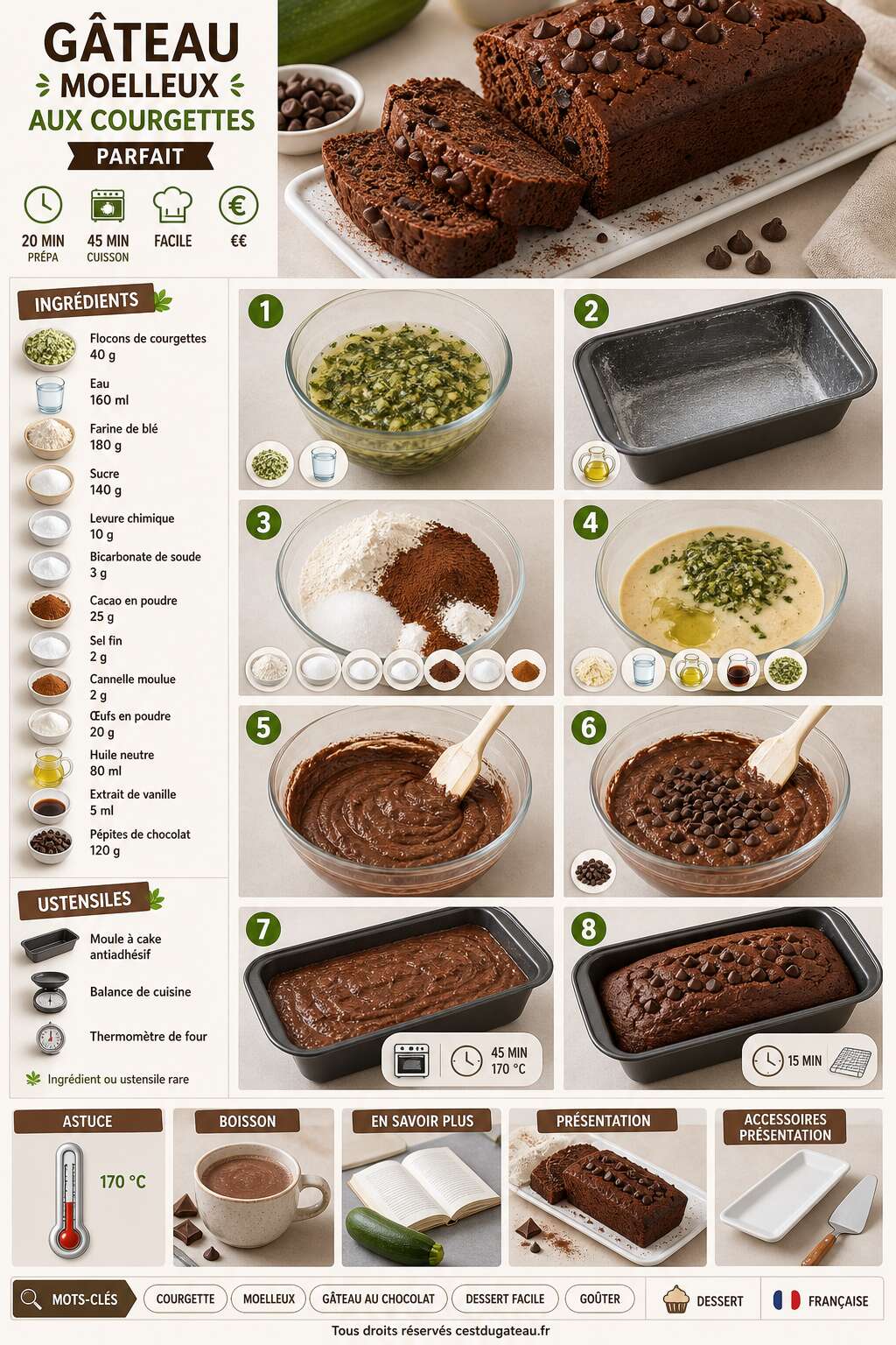Fiche recette Comment réaliser un gâteau moelleux aux courgettes parfait ? Fiche recette Comment réaliser un gâteau moelleux aux courgettes parfait ?