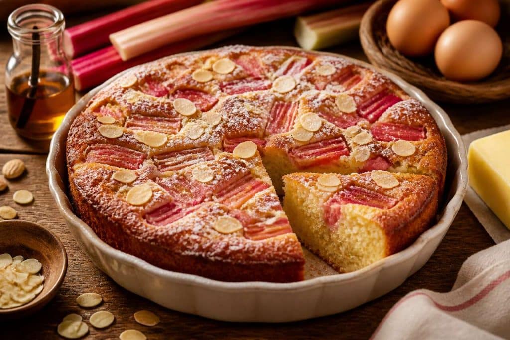 Recette du moelleux à la rhubarbe