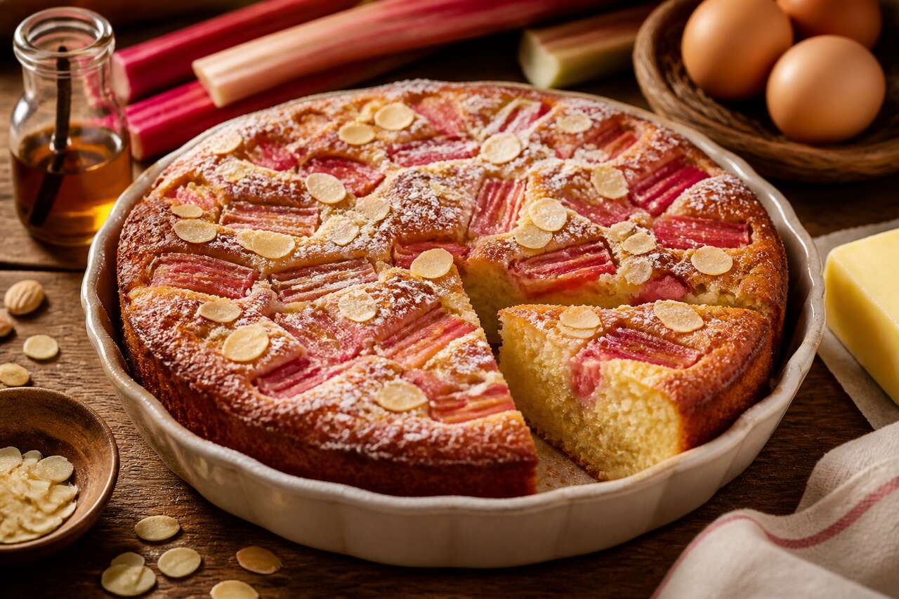 Recette du moelleux à la rhubarbe