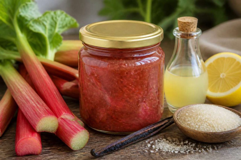 Recette de confiture de rhubarbe à la vanille