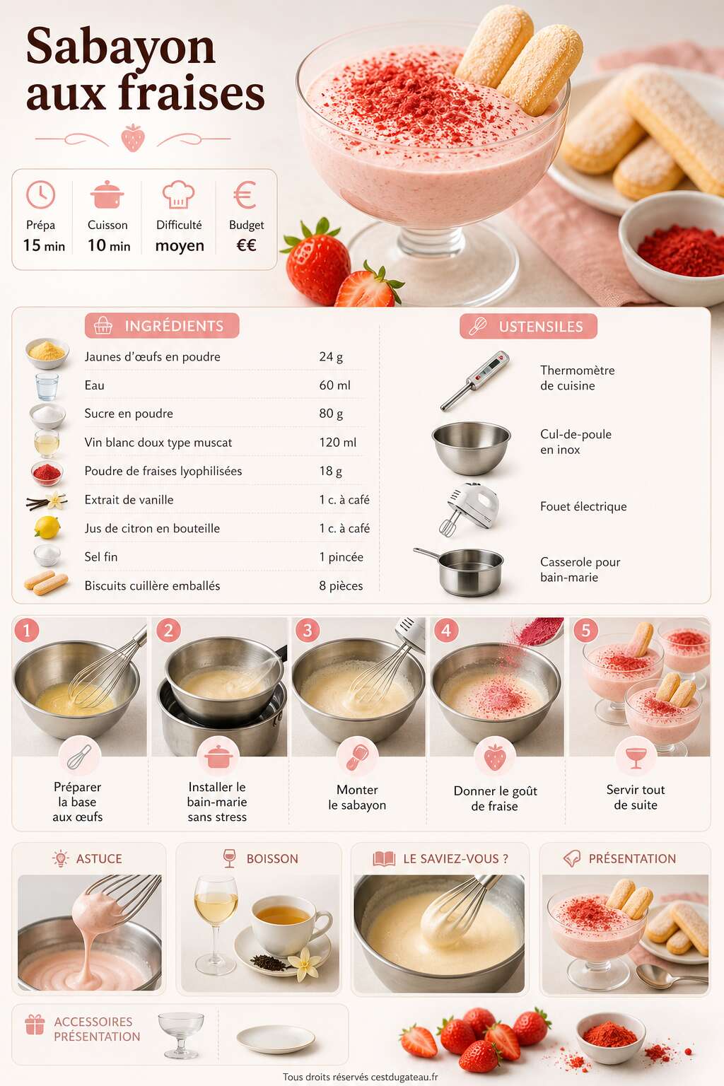 Fiche recette Recette de sabayon aux fraises