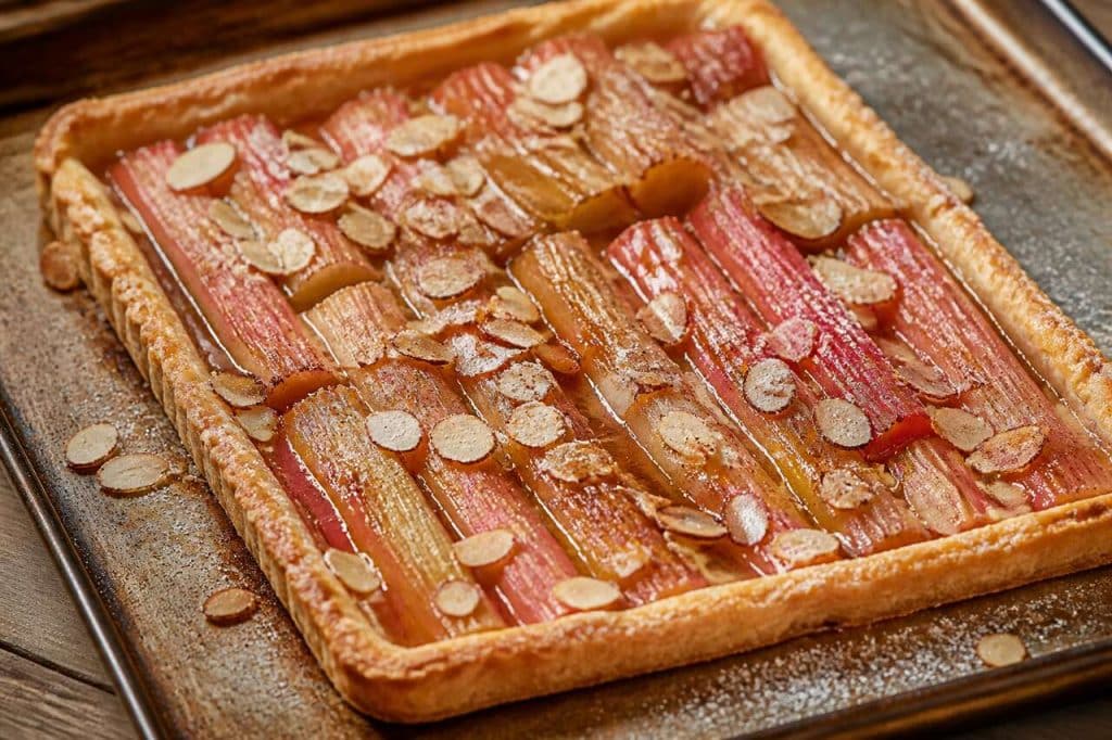 Recette de tarte rustique à la rhubarbe
