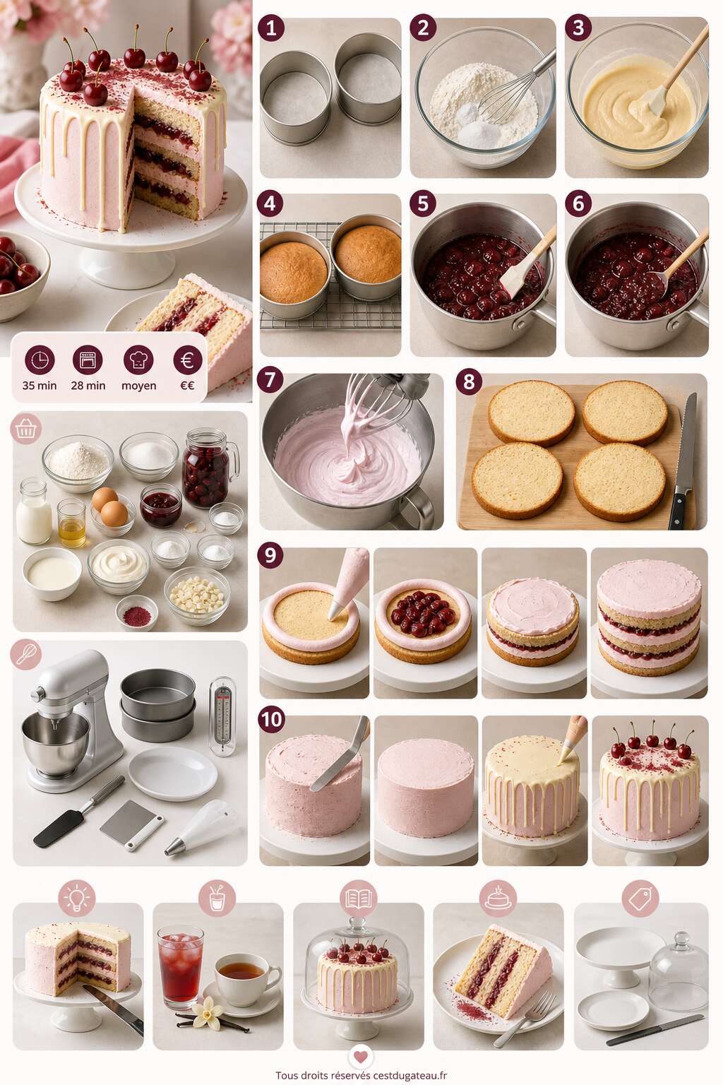 Fiche recette Recette du layer cake aux cerises