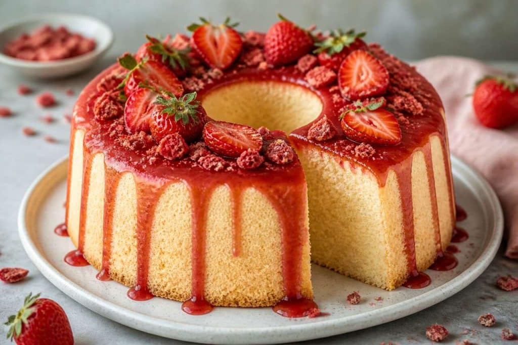 Recette du chiffon cake aux fraises