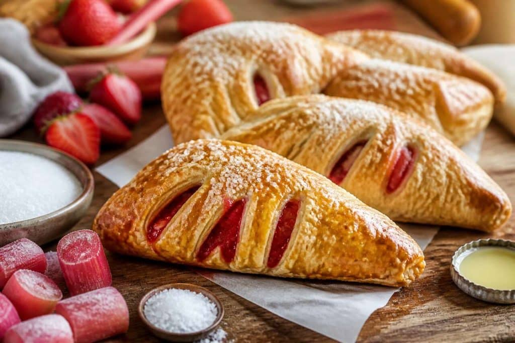 Recette de chaussons à la rhubarbe et aux fraises