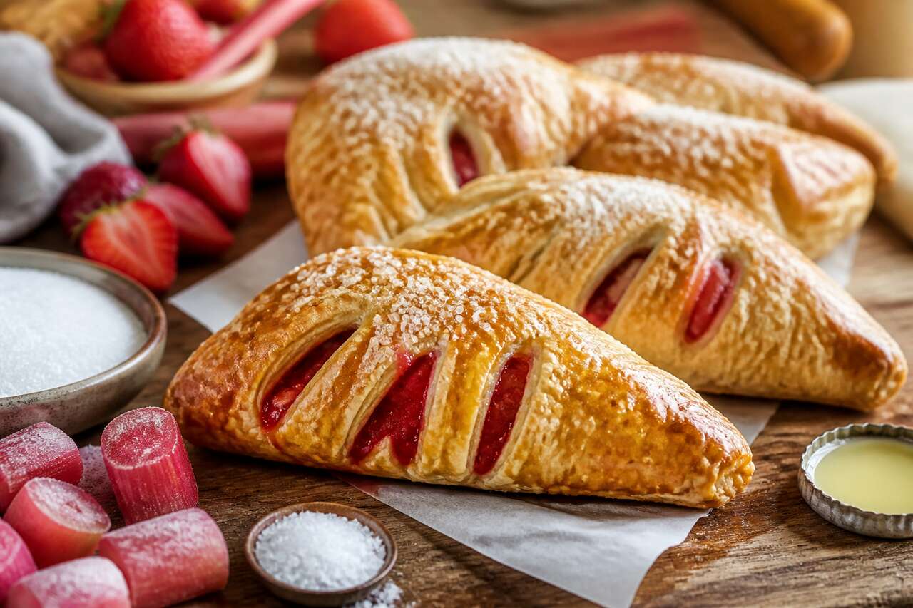 Recette de chaussons à la rhubarbe et aux fraises