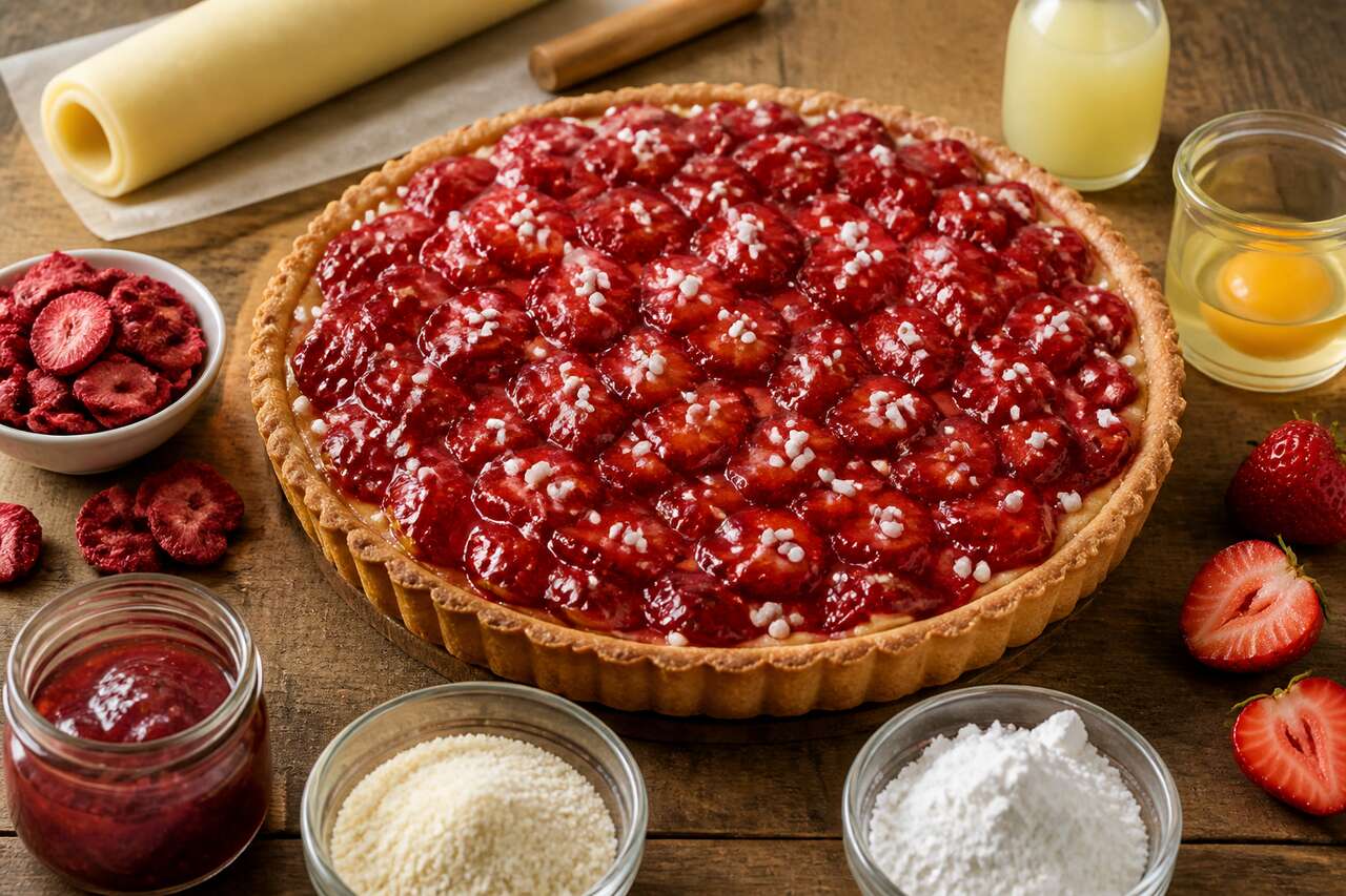 Recette de tarte rustique aux fraises