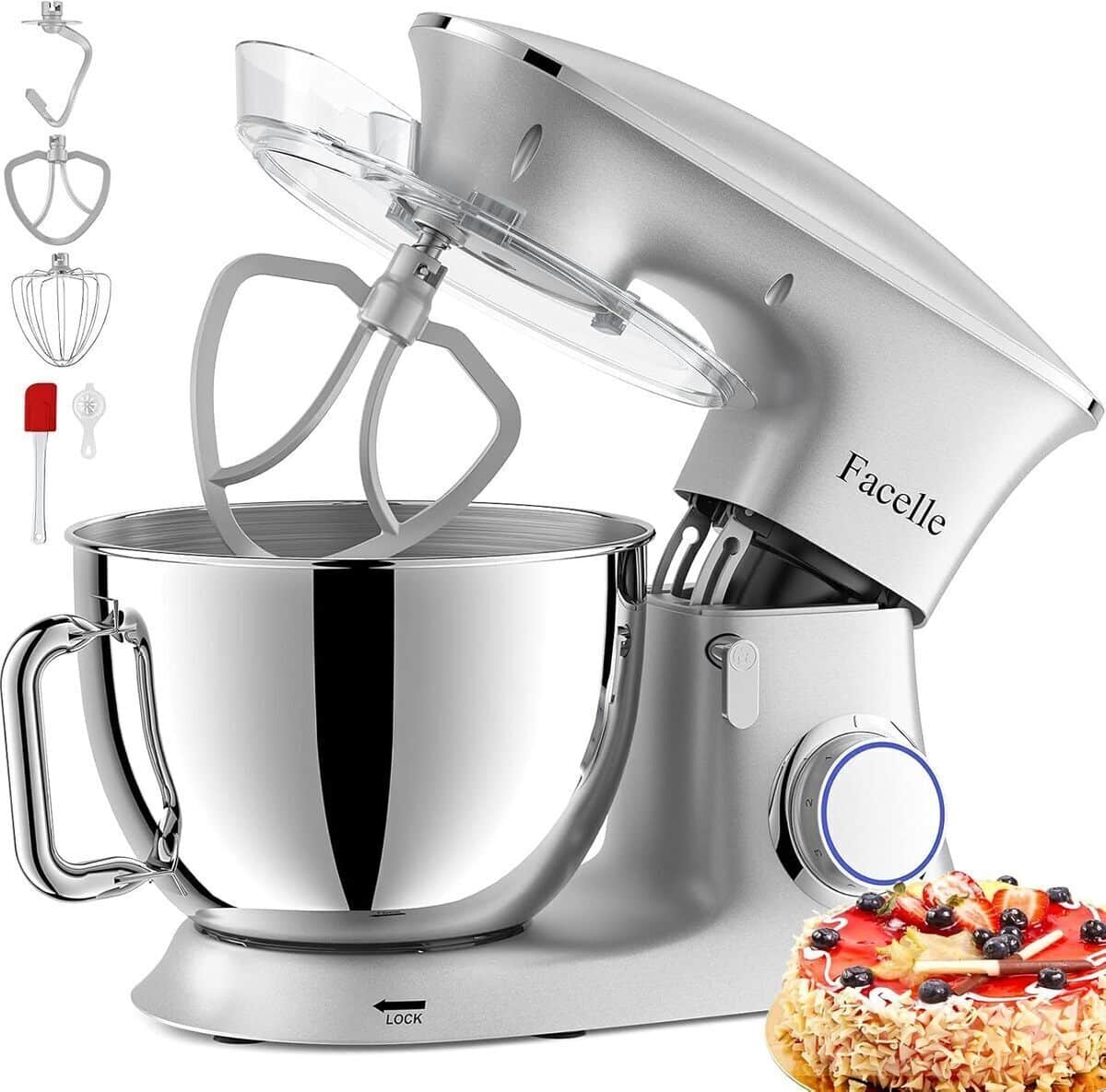 Test du robot pâtissier Facelle 2000W 8.5L multifonctions