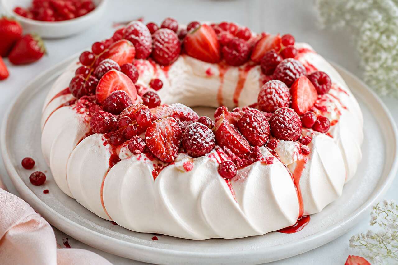 Recette de pavlova aux fruits rouges