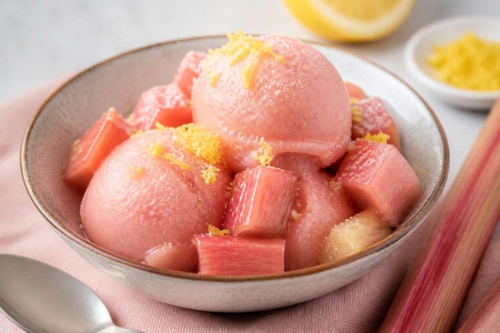 Recette facile de sorbet à la rhubarbe maison