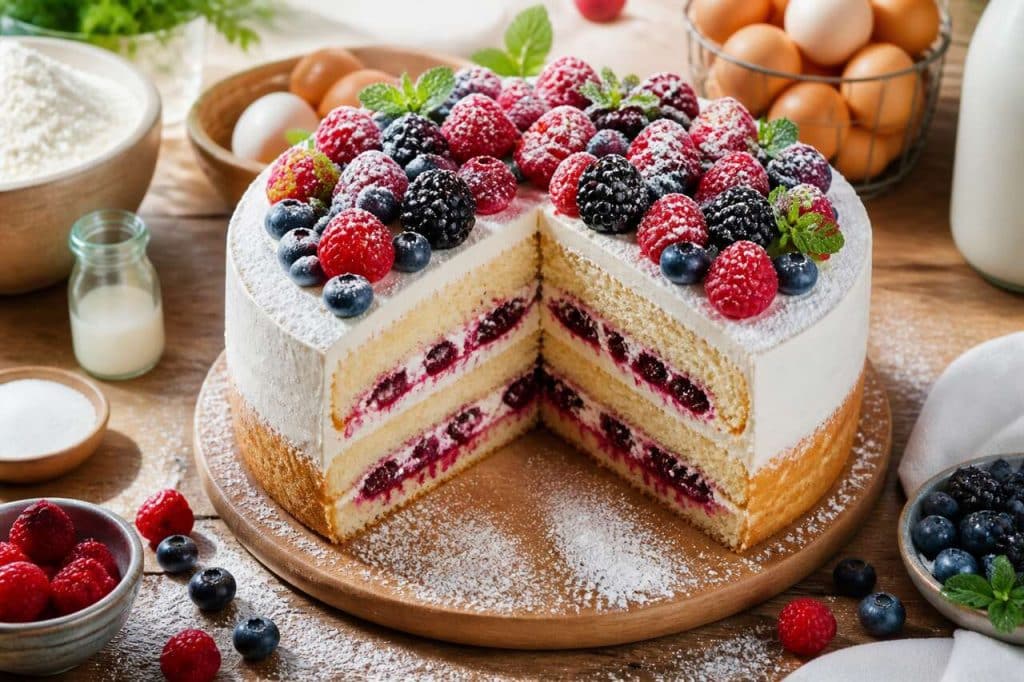 Recette du layer cake vanille et fruits rouges