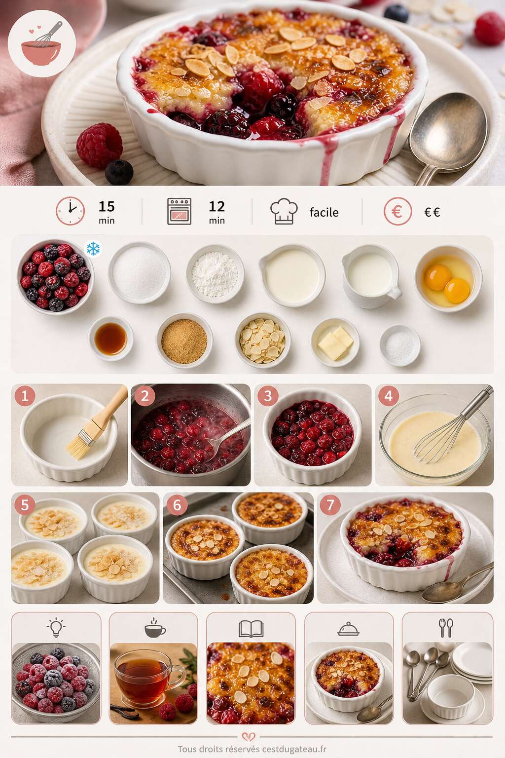 Fiche recette Recette du gratin de fruits rouges