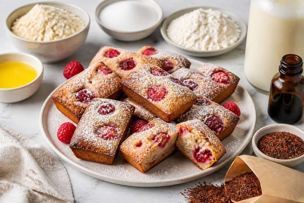 Recette de financiers aux framboises et au rooibos