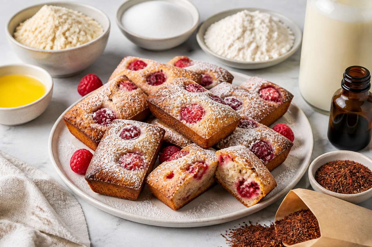 Recette de financiers aux framboises et au rooibos