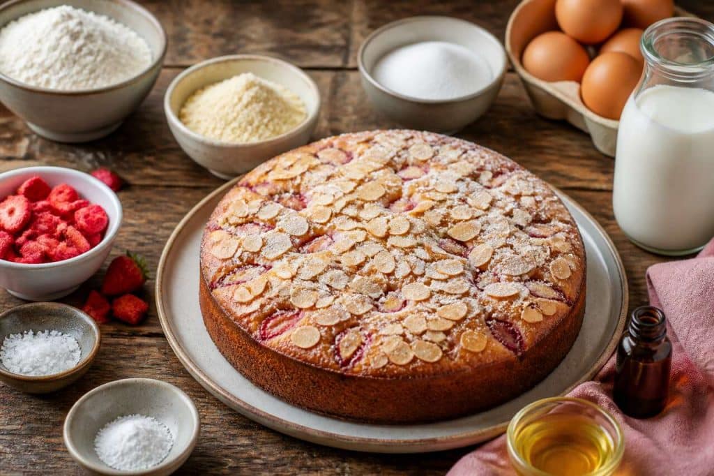 Recette du cake aux amandes et aux fraises