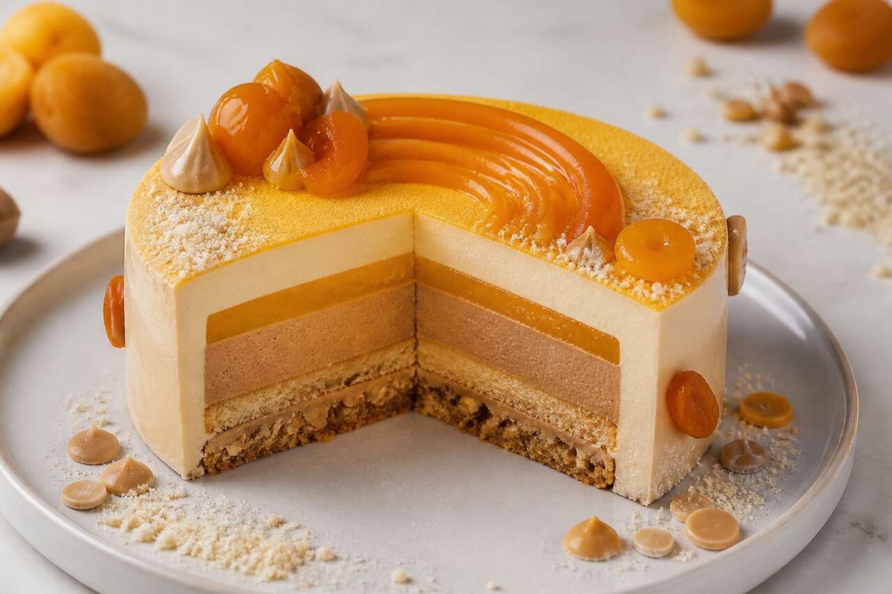 Recette d'entremets abricot et chocolat Dulcey