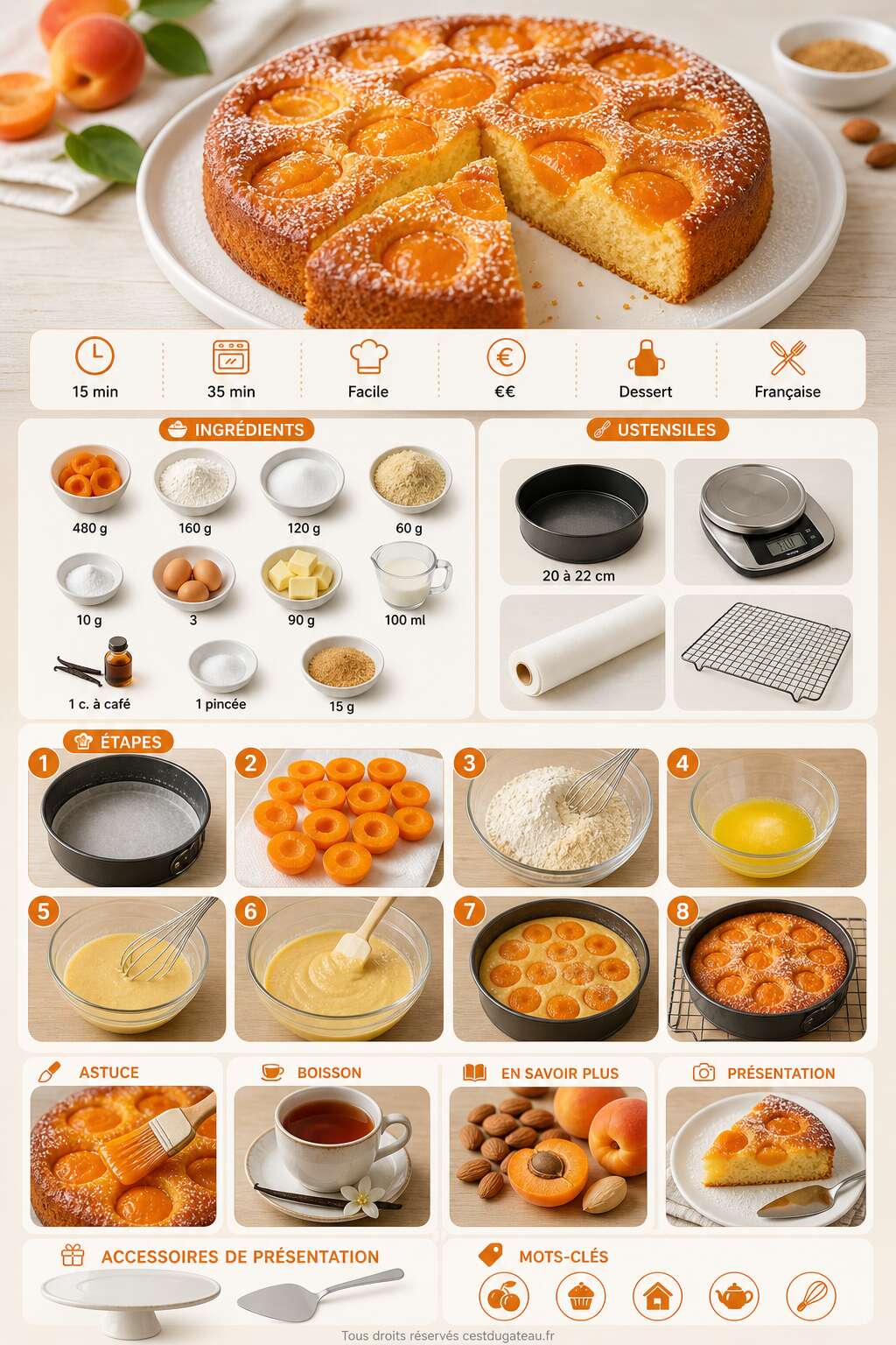 Fiche recette Recette gâteau abricot : succès garanti avec cette version maison Fiche recette Recette gâteau abricot : succès garanti avec cette version maison