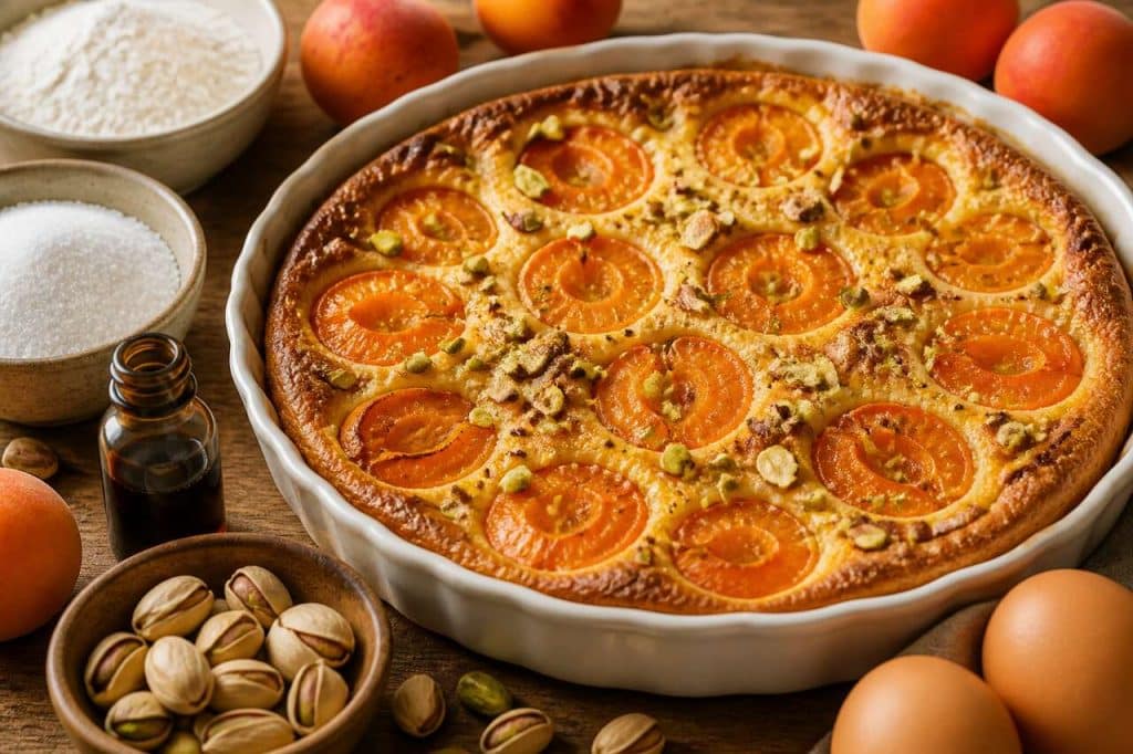 Recette du clafoutis aux abricots et à la pistache
