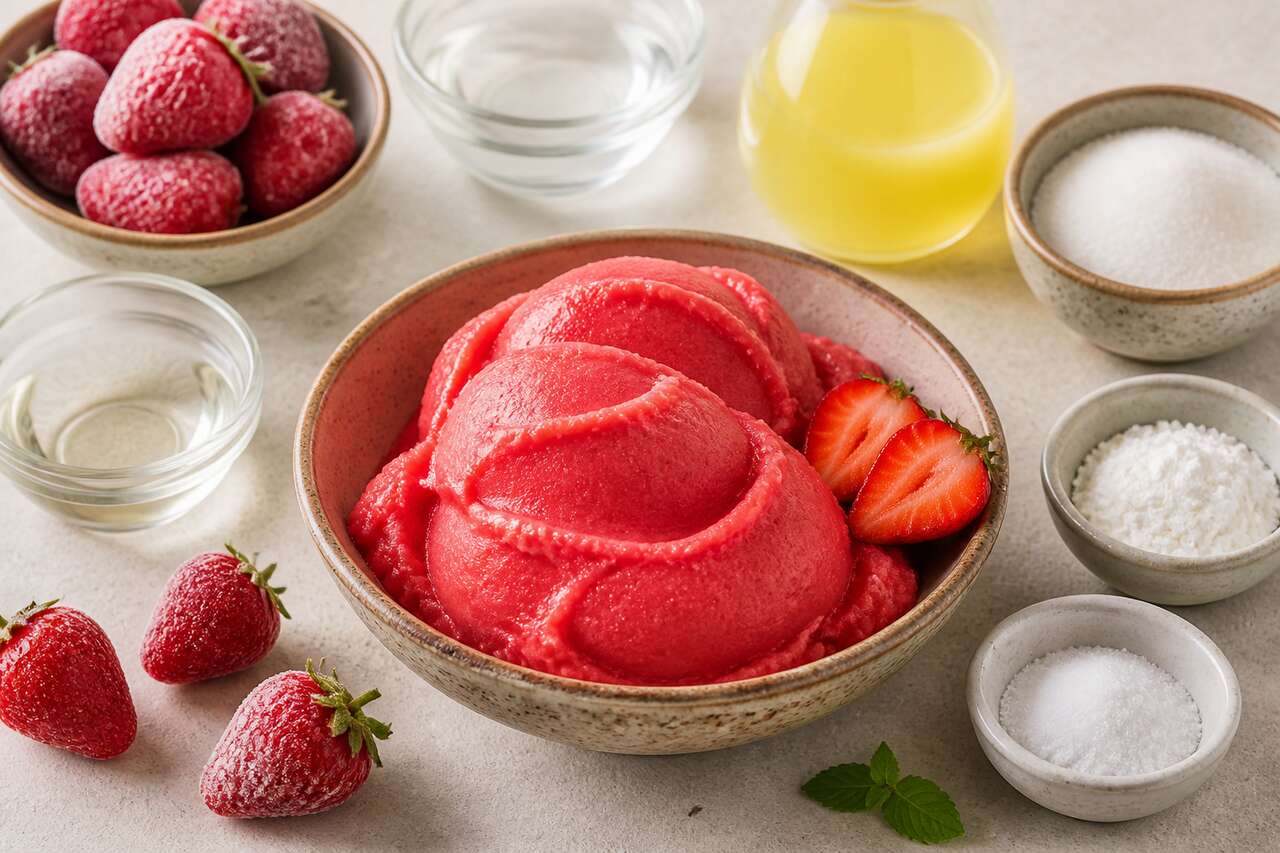 Recette de sorbet à la fraise maison