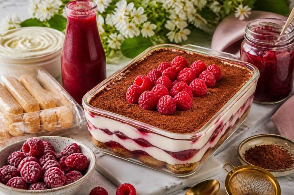 Recette du tiramisu aux framboises