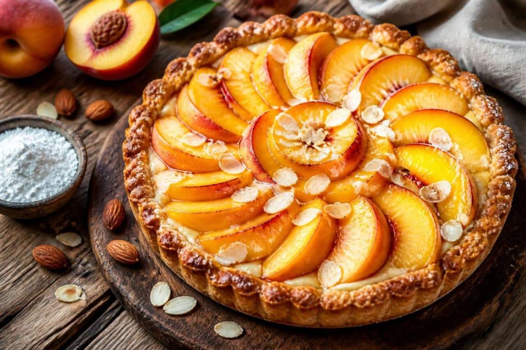 Recette de tarte aux pêches facile et gourmande