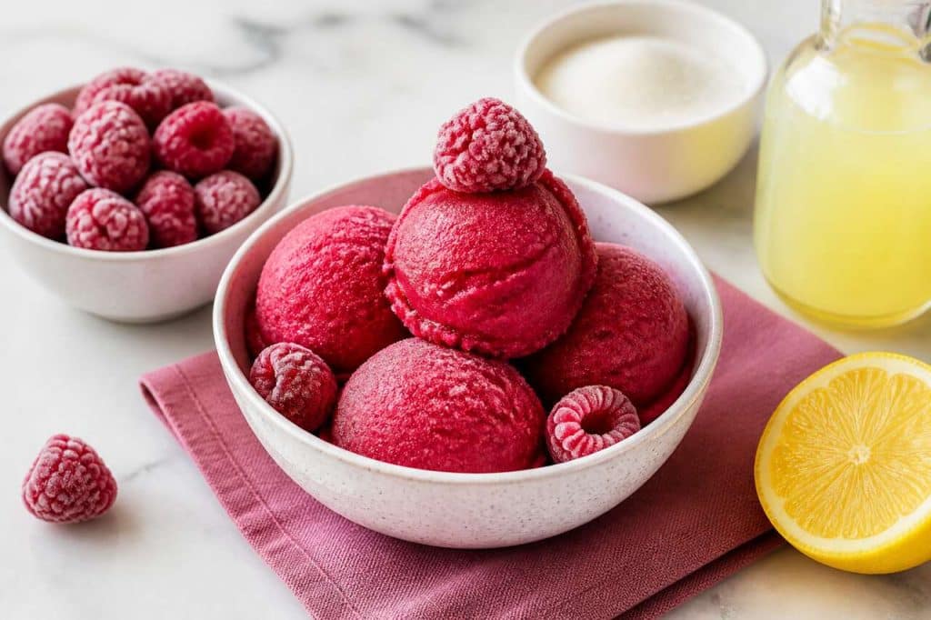 Recette de sorbet à la framboise maison