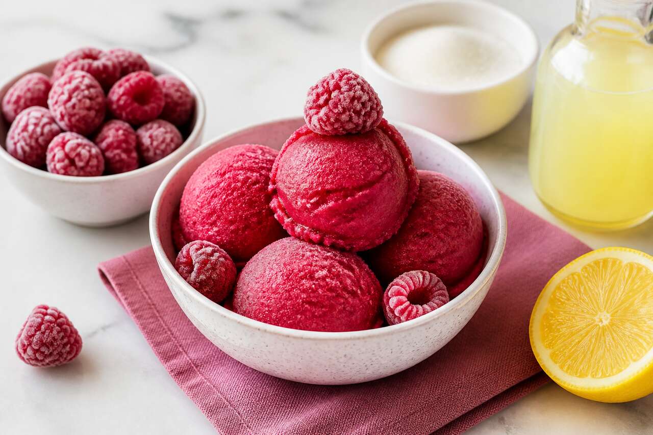 Recette de sorbet à la framboise maison