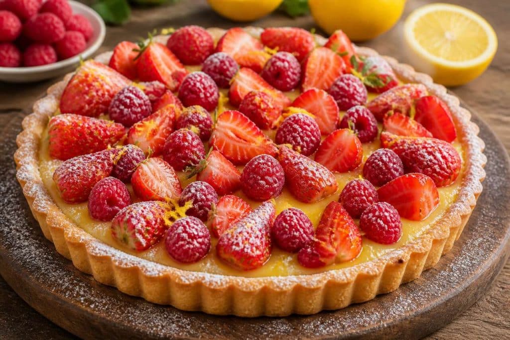 Recette de tarte au citron et fruits rouges