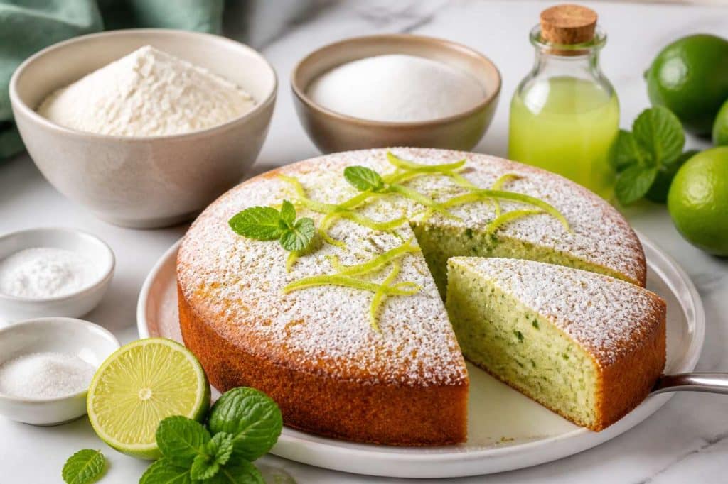 Recette du cake au citron vert et à la menthe
