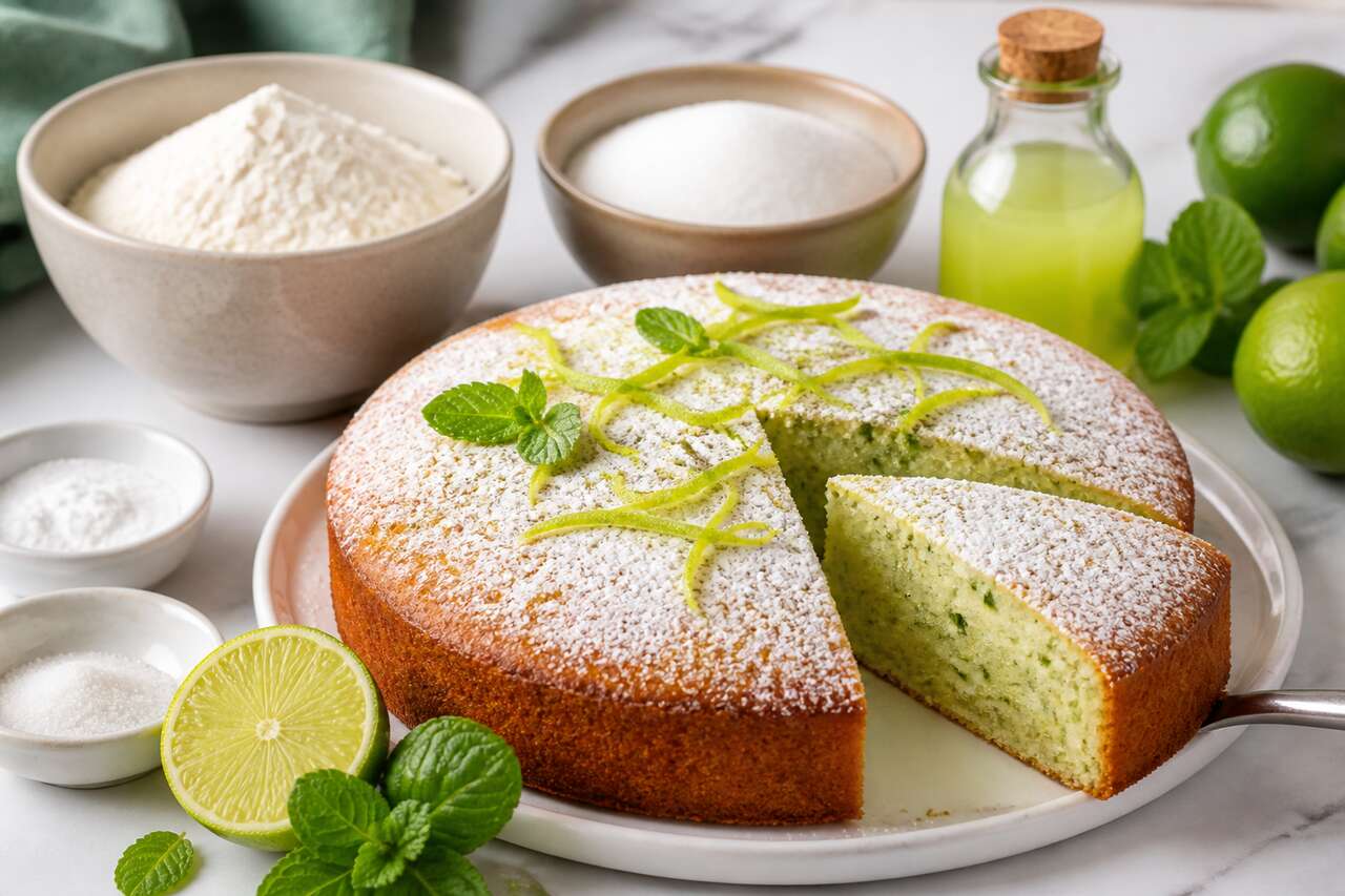 Recette du cake au citron vert et à la menthe