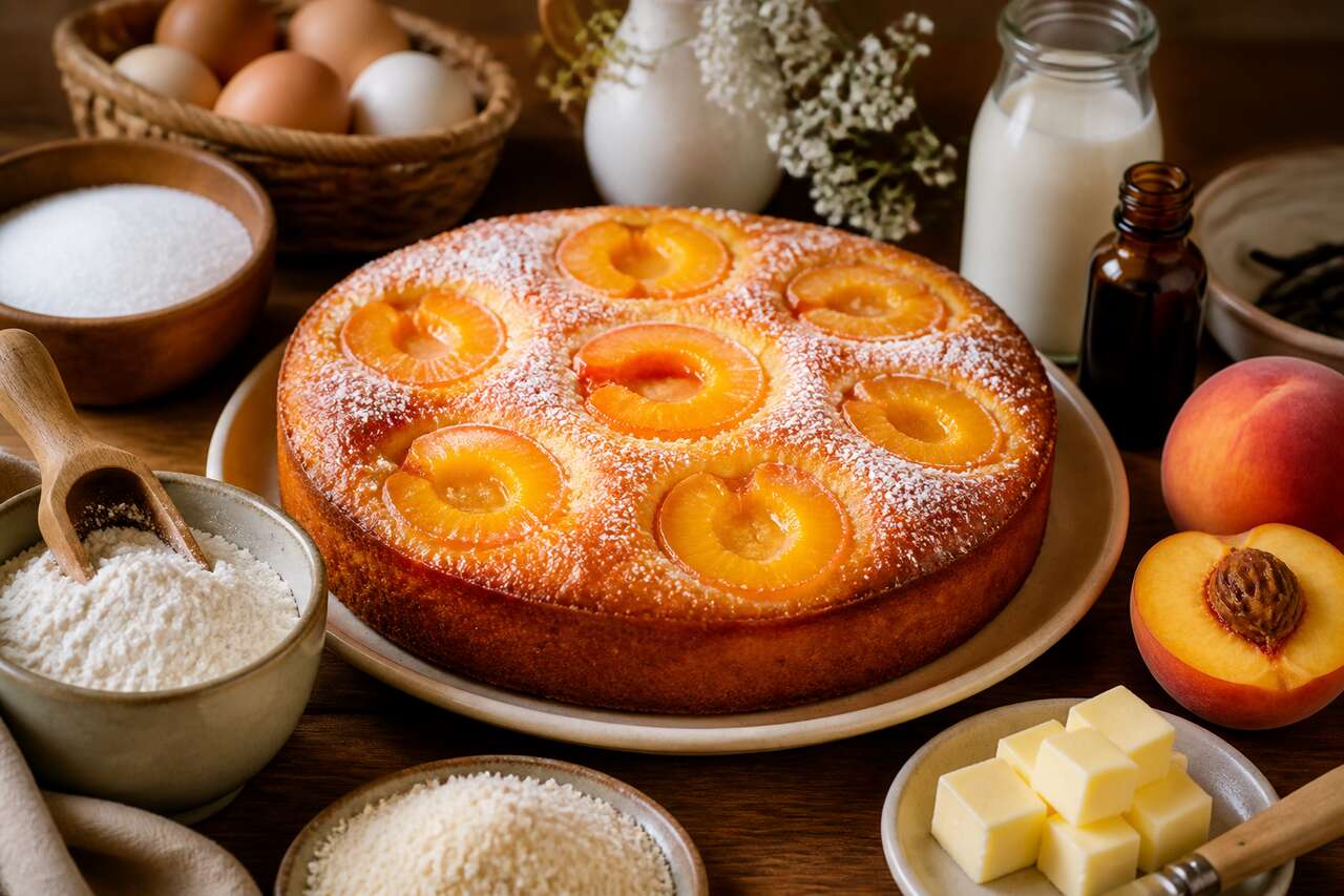 Recette du moelleux aux pêches fondant et facile