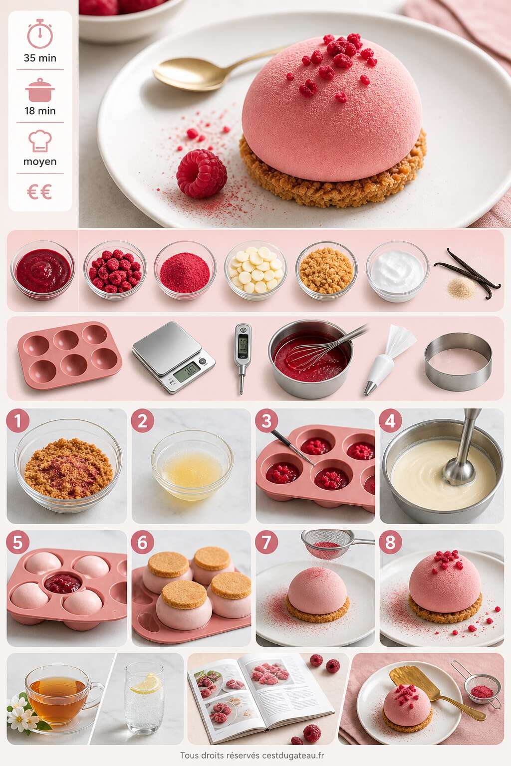 Fiche recette Recette de la framboise de Christophe Adam