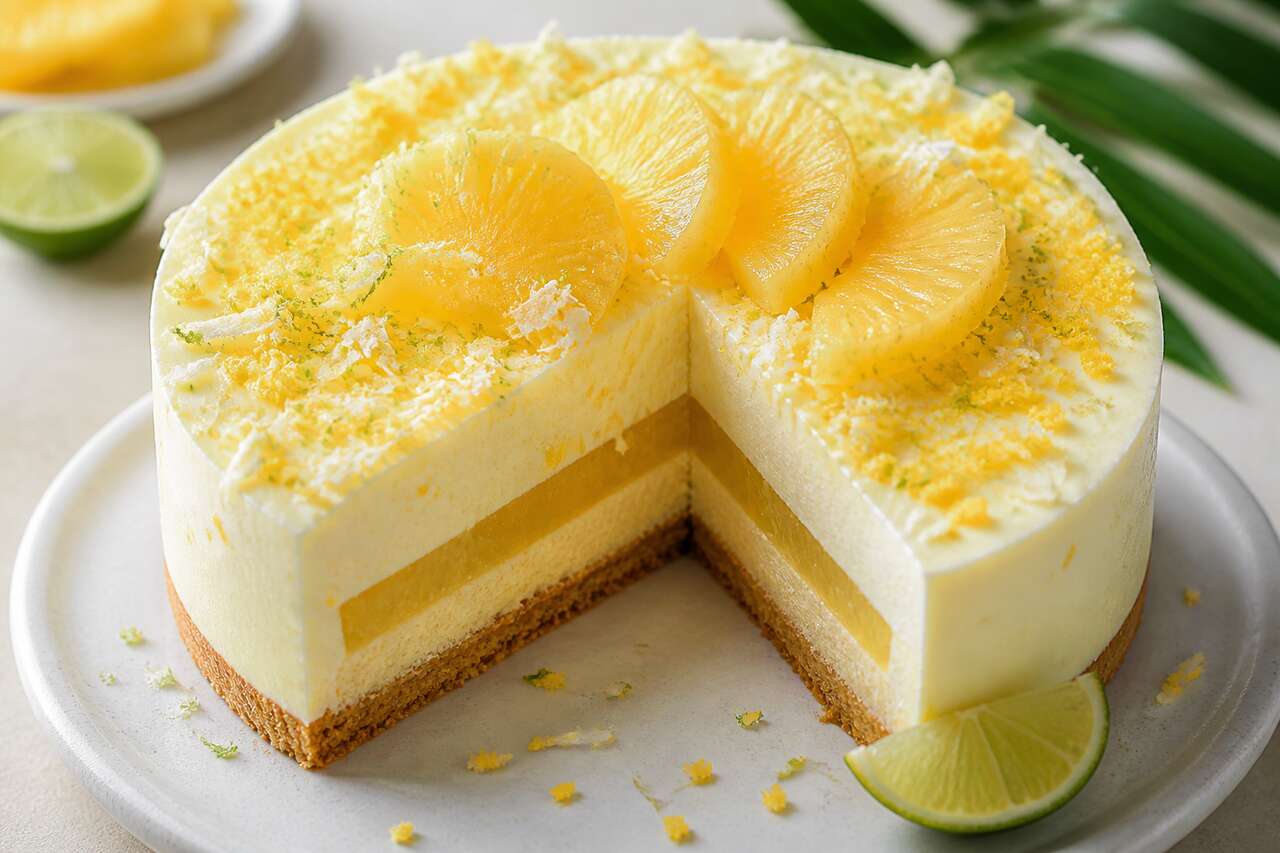 Recette d'entremets exotique ananas, vanille et citron vert