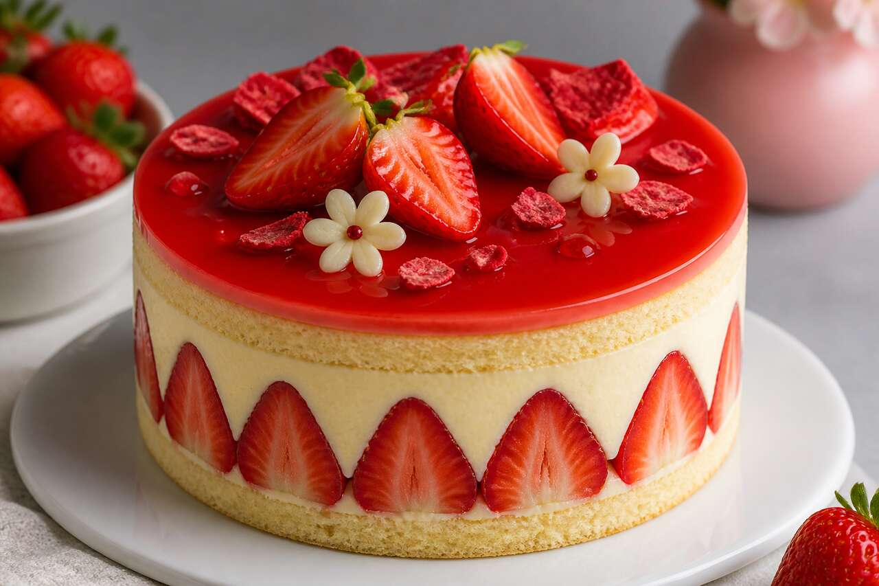 Recette de fraisier classique à la crème mousseline
