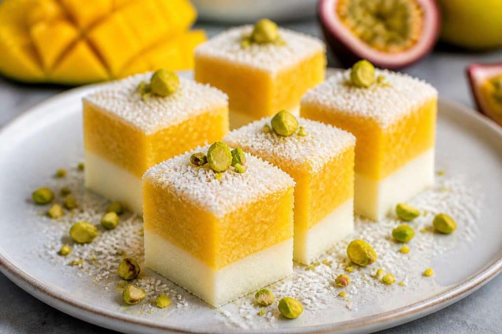 Recette de cubes coco vanille aux fruits exotiques