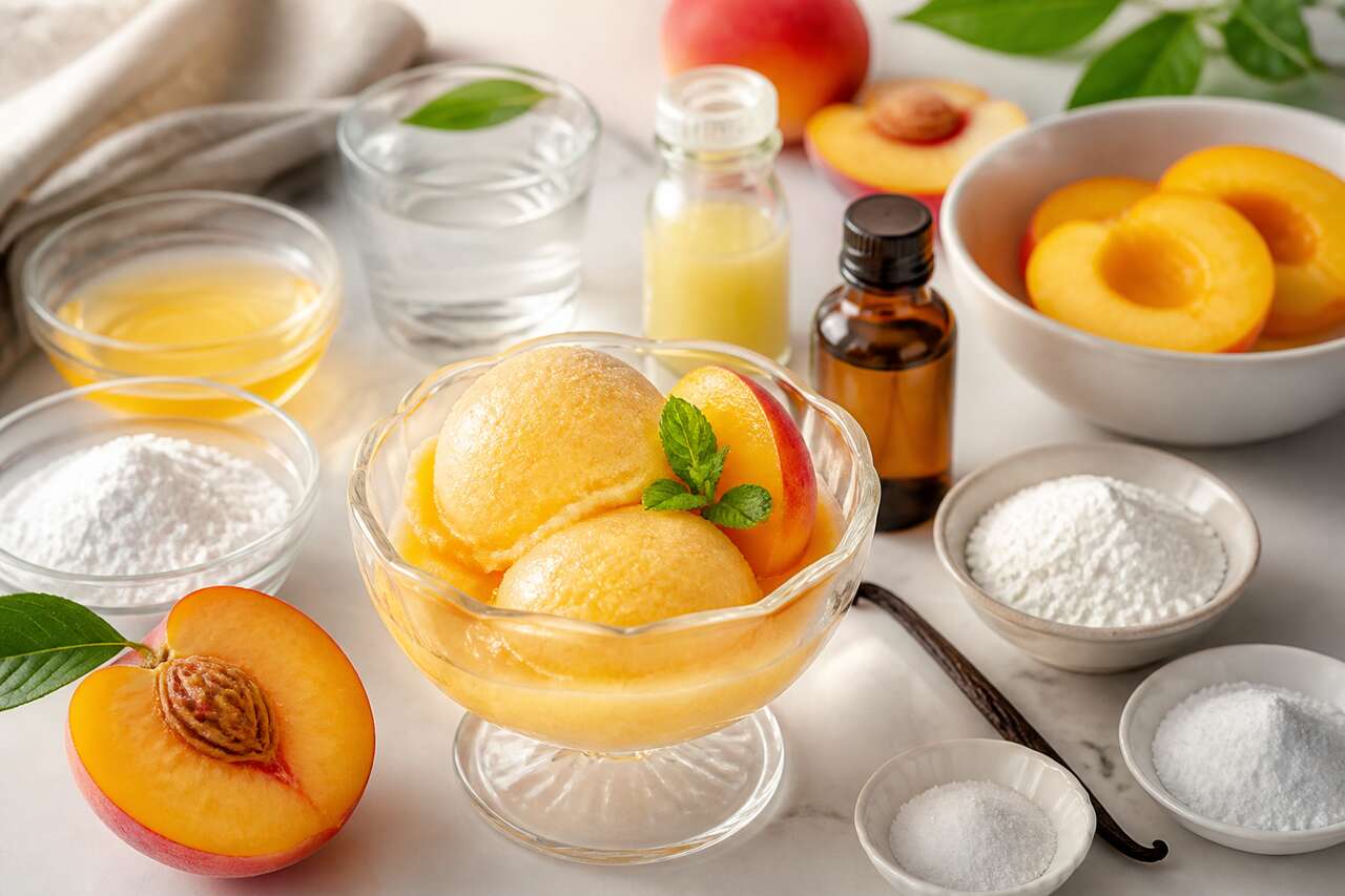 Recette de sorbet à la pêche maison
