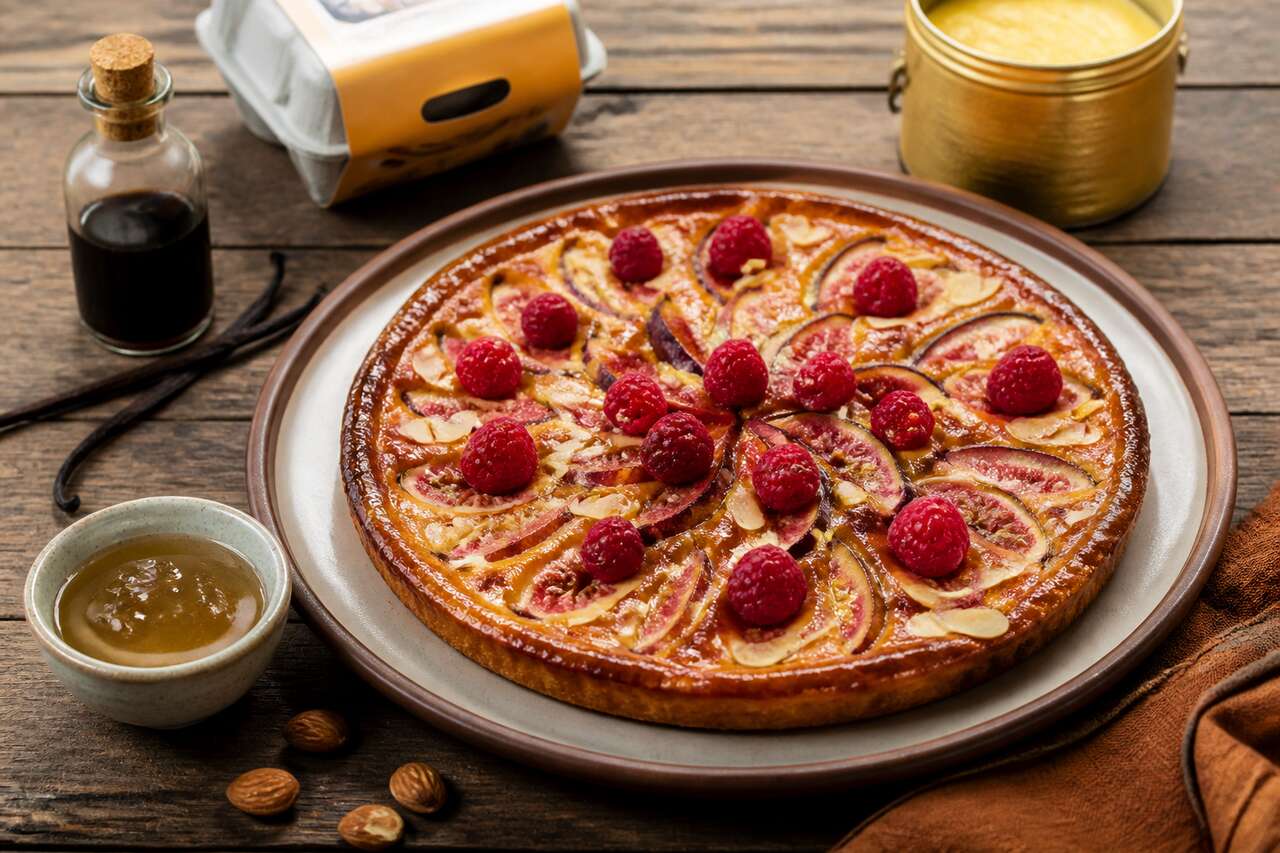 Recette de tarte aux figues et framboises