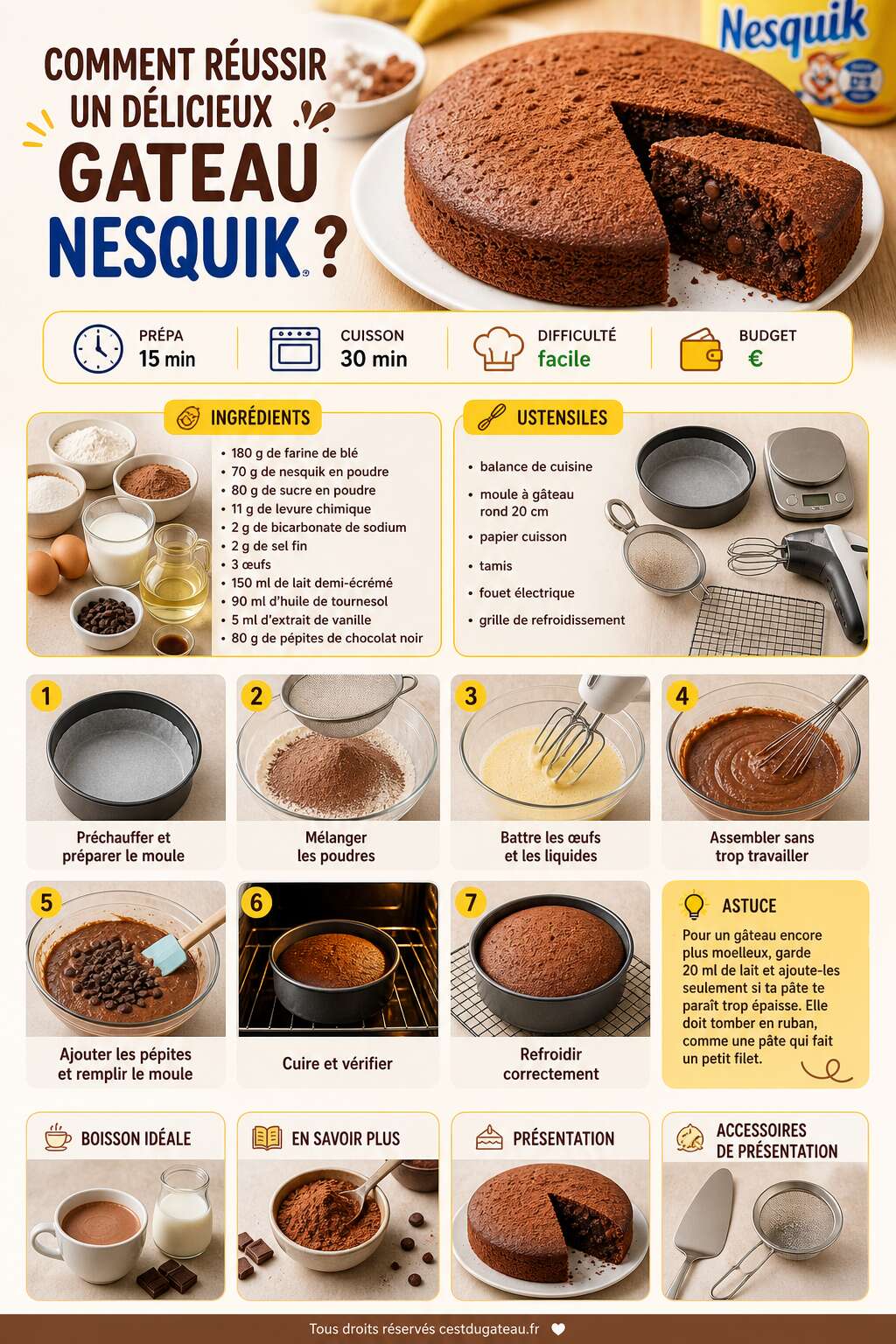 Fiche recette Comment réussir un délicieux gâteau nesquik ? Fiche recette Comment réussir un délicieux gâteau nesquik ?