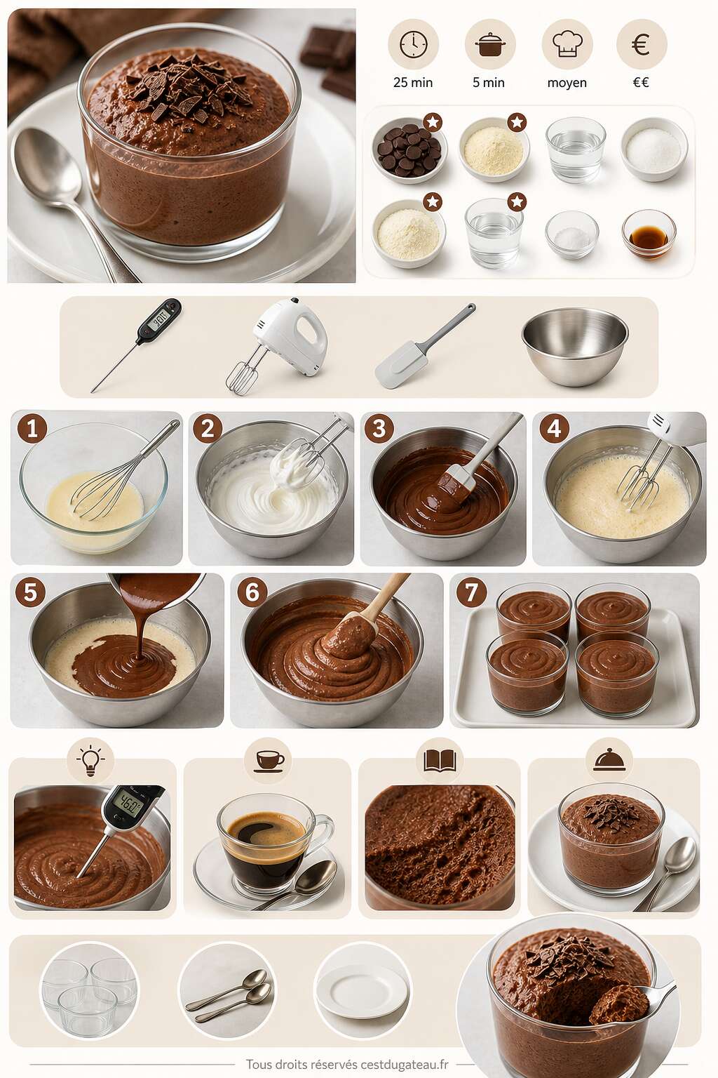 Fiche recette Recette de la mousse au chocolat maison